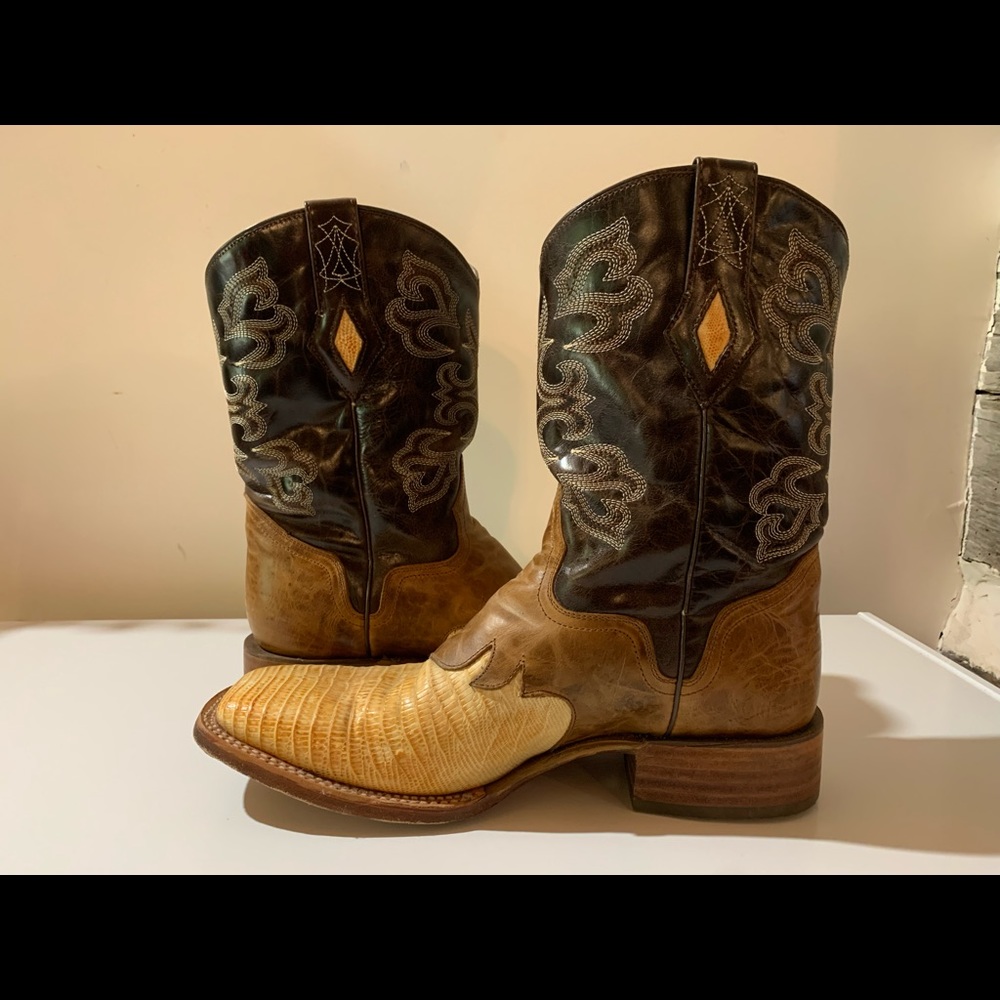 JB Dillon genuine snakeskin and leather boots